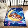 1PC Custom Name Moonlit Dreams Puppies Theme Floor Mat Ideal for Living Room, Game Rooms, Office, Bedroom,Floor Mat Playful Design