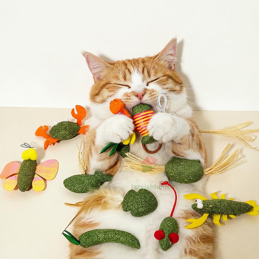 Catnip Cats Grass Chew Toy To Remove Hair Ball Molar Rod Mouse Chicken Feather Edible Cat Toy Tooth Cleaning Pet Cat Accessories