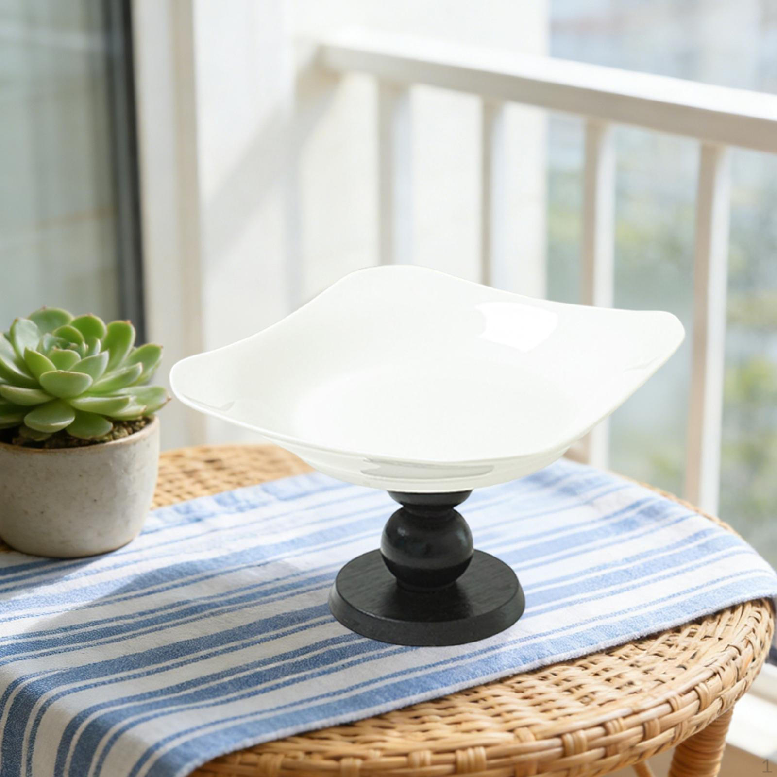 

Bowl with Base, Dessert Plate, Versatile Decorative Bowl, Tray for Picnics, Bathrooms, Parties, чёрный