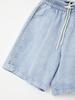 IKALOOK Damage Point Washed Elastic Denim Shorts Dspt129