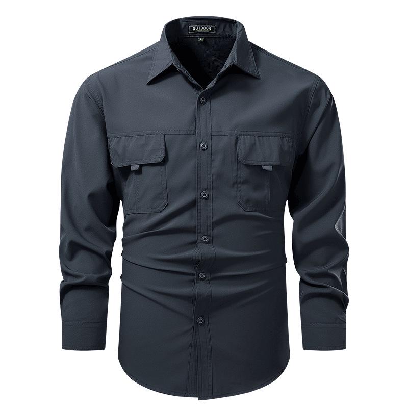 Herren Sommer Schnelltrocknend Kurzarm Übergröße Locker Arbeitskleidung Hemd 102