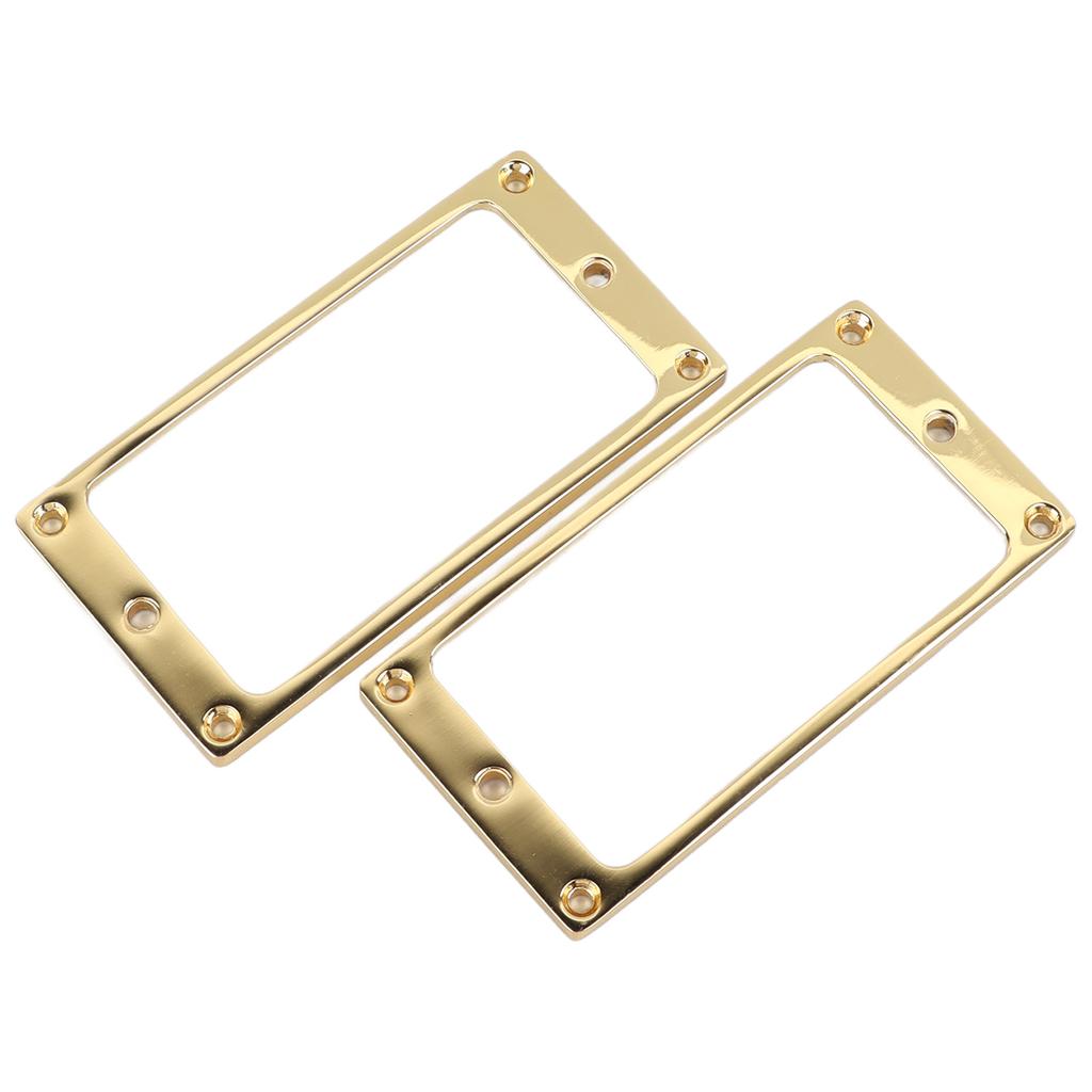 2 Stück E-Gitarren Pickup Rahmen Zinklegierung Flach Humbucker Pickup Befestigungsring Abdeckung 4x4mm Gold