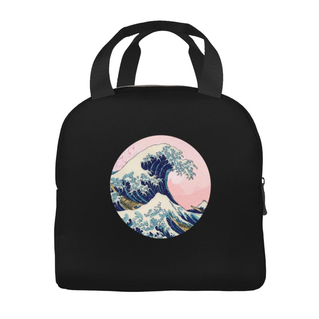 Great Wave Off Kanagawa Lunch Box Waterproof Thermal Cooler Food Insulated Lunch Bag Kids for Kids Portable Picnic Tote Bags