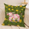 Cow Cartoon Fashion Cushion Cover Soft Plush Throw Pillow Cover  DoubleSided Decorative Cushion Case  Sofa Bedroom Home Decor