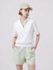 AYIHOLIC CASHMERE Half Zip Crop Polo