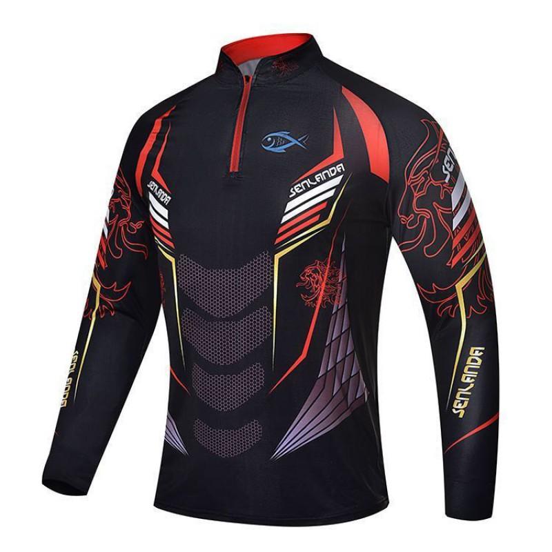 UV Protection Long Sleeve Fishing Shirt Ice Silk Quick Dry Breathable Anti-Mosquito Outdoor Angling Apparel Small