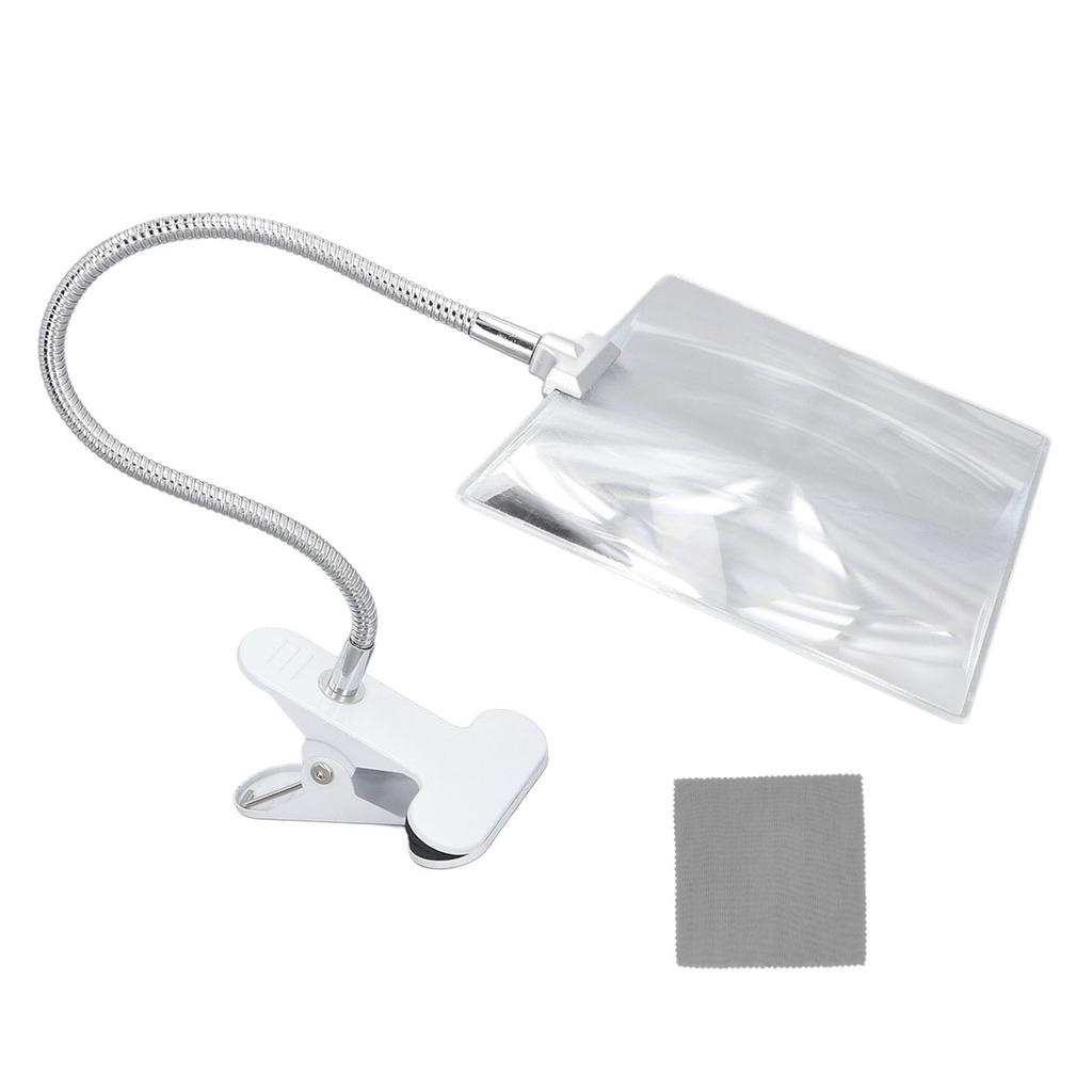 4X Große Seitenlupe Ganzseitiger Betrachtungsbereich Lupe mit flexiblem Schwanenhals für Senioren zum Lesen