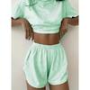 2026 New women's striped pajama set summer short sleeved T-shirt and shorts 2-piece set home wear casual loose round neck pajama