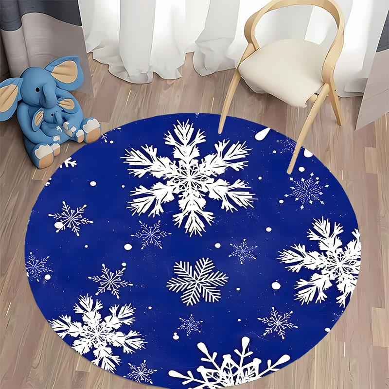 Winterwunderland Schneeflocke Runder Teppich für gemütliche Zuhause runder Teppich für Zuhause Sofa Schlafzimmer, Geschenk