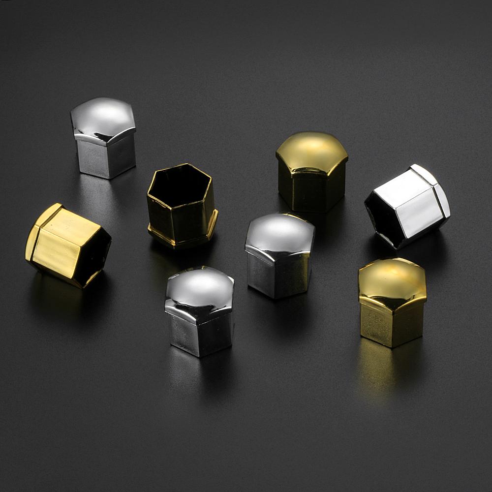 20Pcs Universal Anti-Rust 17 19 21mm Chrome Glossy ABS Auto Trim Tyre Wheel Nut Screw Bolt Protection Covers Cap Car Accessories Stem Caps1