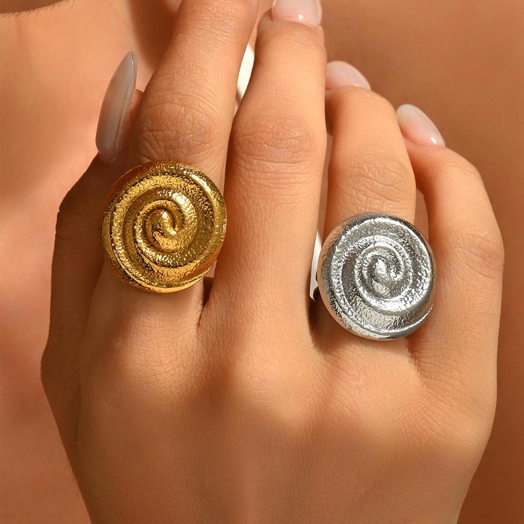 Fashion Stainless Steel Ocean Style Seashell Pearl Ring - Women's Casual Vacation Jewelry