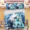 3D Print Japanese Catoon Kawaii H-Hatsune M-Miku Bedding Set 3piece Duvet Cover Pillowcase for Teen Girls Room Decor Gifts