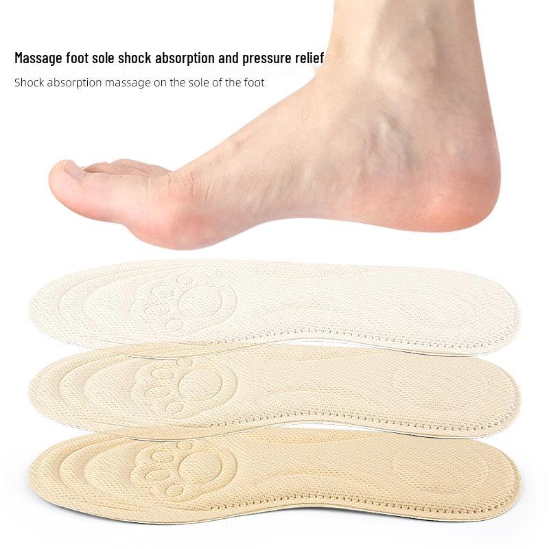 4D Shock-Absorbing Breathable Sports Insoles - High Heel Cushion with Massage and High Elasticity
