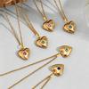 18K Gold-Plated Heart Locket Necklace with December Birthstone and Stainless Steel