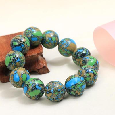 Bracelet Homme Perle Ronde Tang Sancai Turquoise 2.0 - Chapelet & Wenwan.