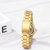 Women's Watch with Round Dial, Rainproof, Large Dial, Triple Lens, Stainless Steel, Bar Index, Quartz Movement, Adjustable, Gold Dial, Perfect Gift
