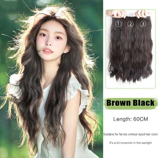 FOR Wig Women's Long Hair Three Piece Extension Long Curly Hair Increase Volume Fluffy Invisible Traceless Pad Hair Wig Pieces