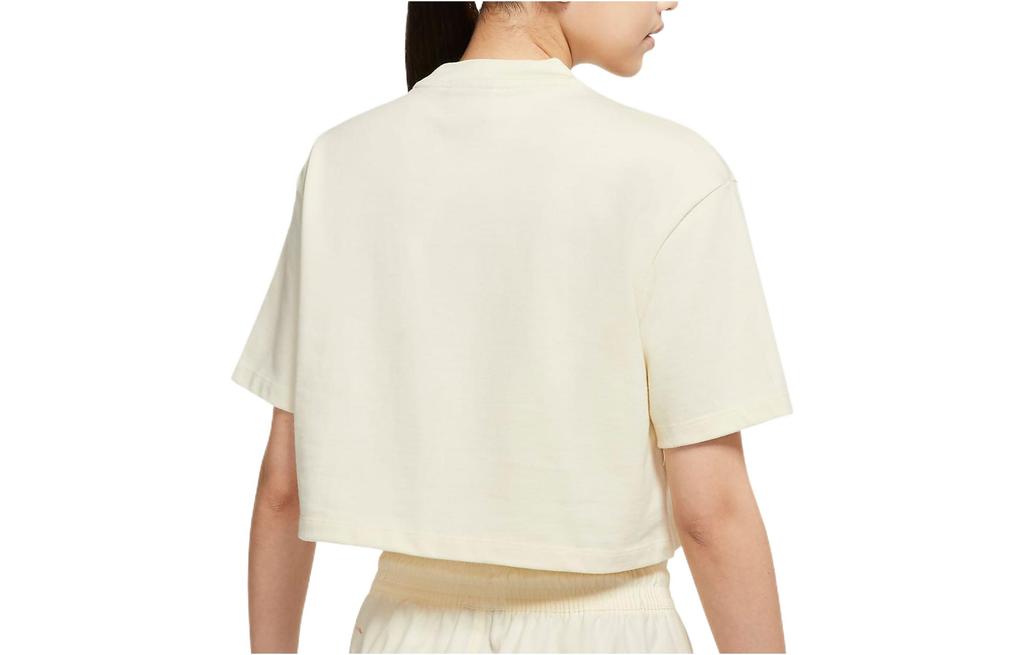 Nike Crop Tops Women's Yellow Crew Neck Moderate CJ3759-113
