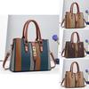 Fashionable Large Capacity Color Block Tote Bag For Women Stylish Casual Use