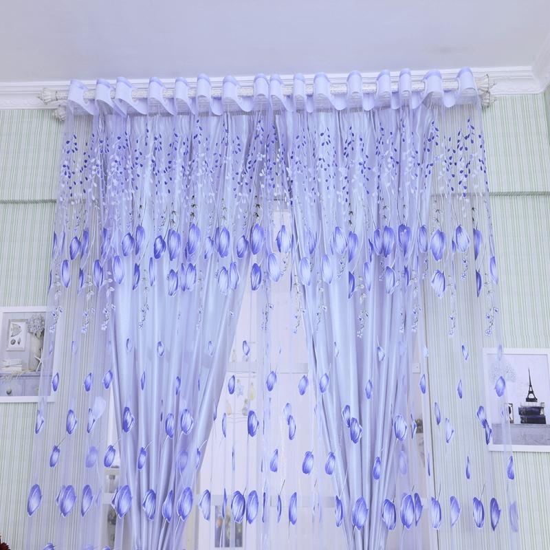 1PC Elegant Modern Tulle Curtains For Living Room Bedroom Kitchen  Modern Tulip Window Screen For Window Decoration Supplies