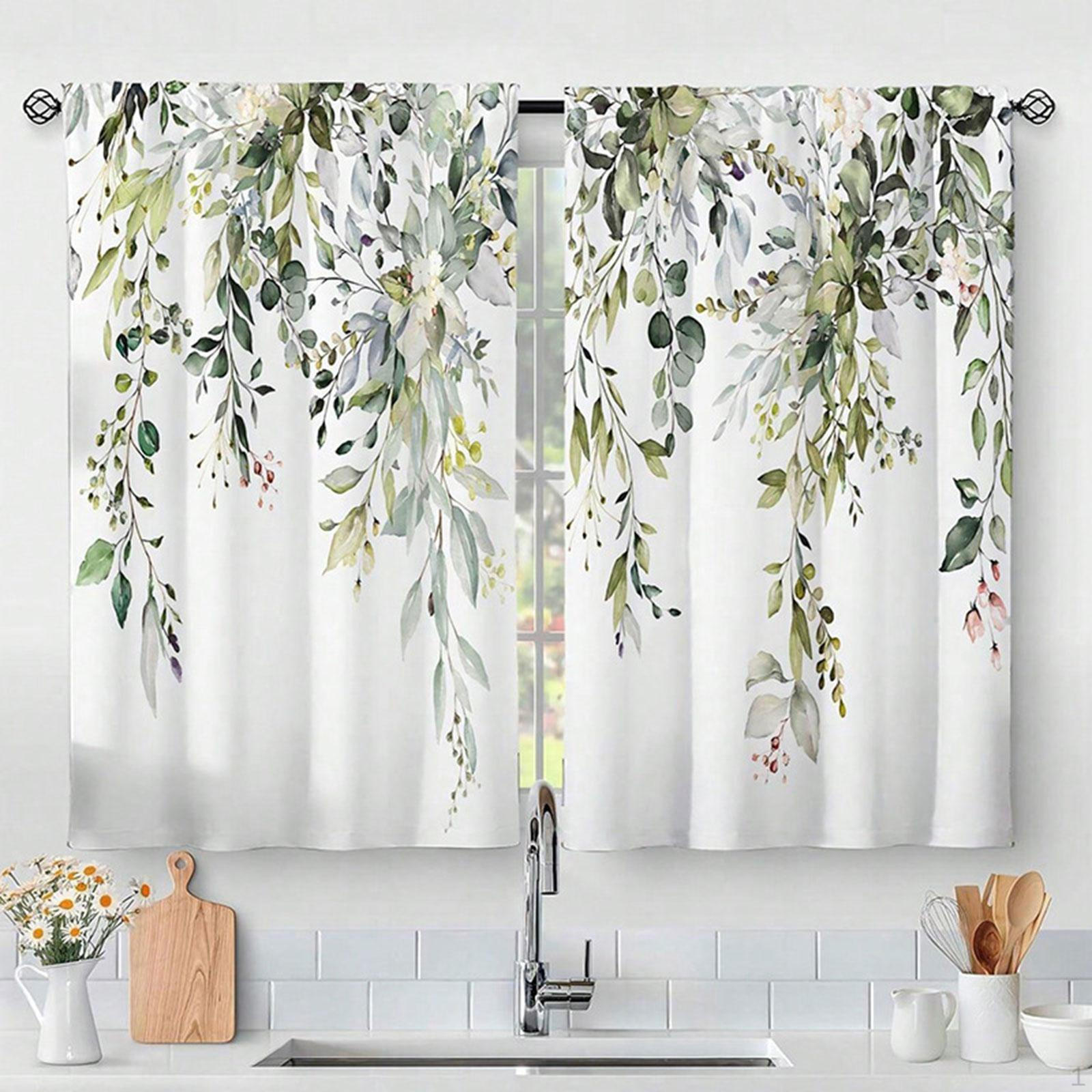 

2 шт. Зеленые листья оконные шторы украшение подарок на новоселье гладкий фермерский деревенский 70cmx100cm