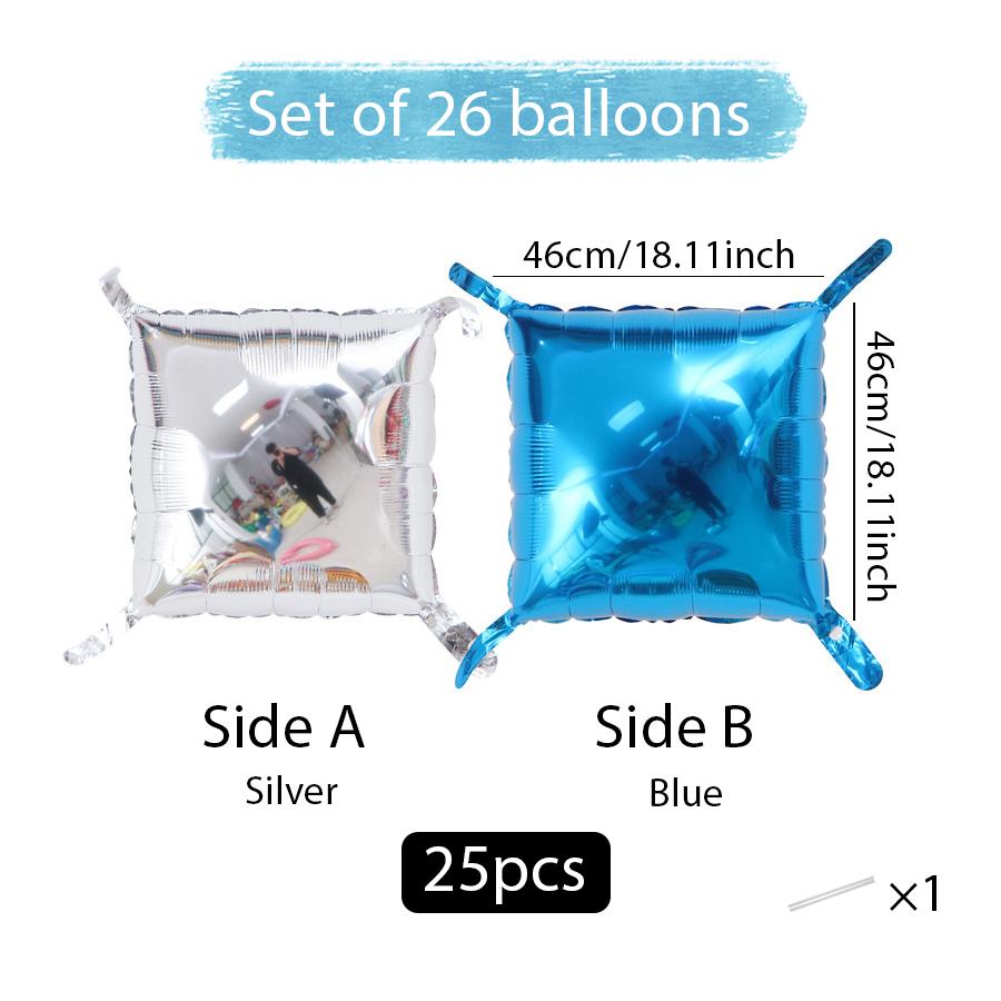 25 Pieces of Double-Sided Square Aluminum Foil Balloon Walls for Anniversary Wedding Season Valentine's Day Birthday Party