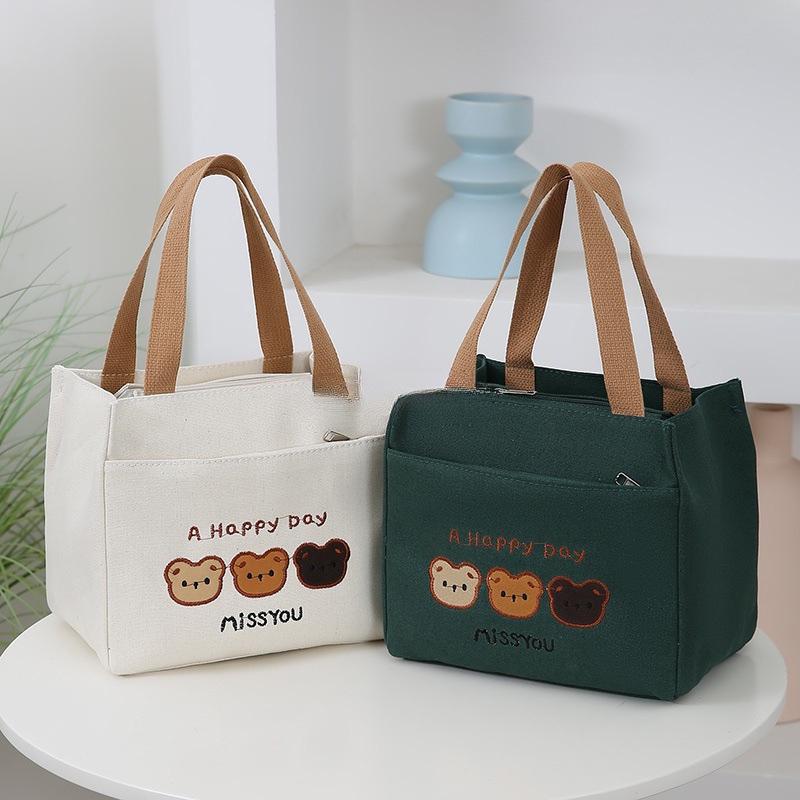 Large Capacity Canvas Tote: Versatile Office, Student, or Mommy Lunch Bag