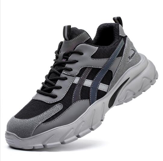 

Модная спецобувь противоударная противопрокольная стальной подносок летняя дышащая защитная обувь спецобувь мужская D163 47 серый