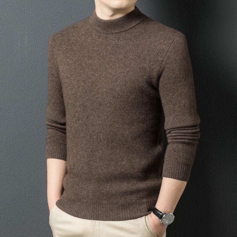 Fengxun Men's Crew Neck Winter Knit Sweater