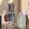 Mesh Laundry Hamper Grey Closet Organizer Bedroom School Dorm Essentials Clothes Organizer College Storage Organization Storage Bag Organizer