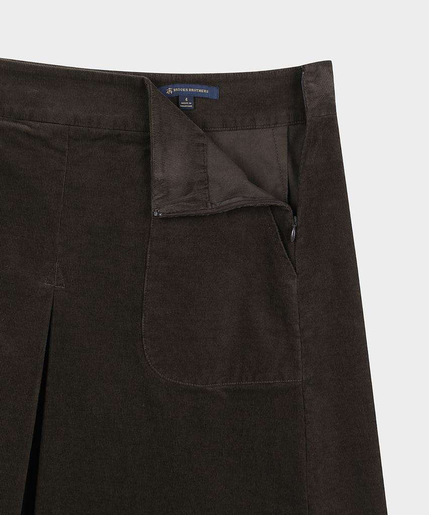 Brooks Brothers Corduroy A-Line Skirt (Brown) (Bbkzwf59904Ef)