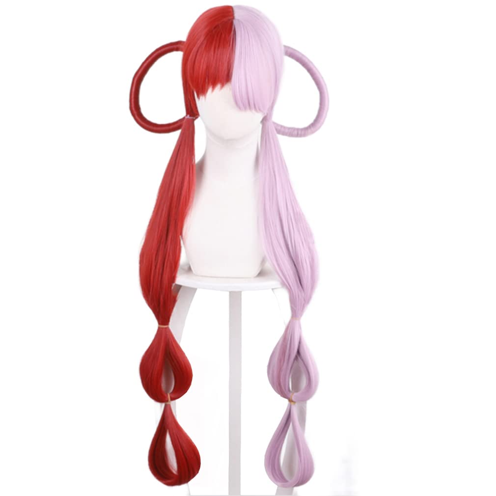 

LAOBAO Косплей-парик, Ута, Парик дивы, Хвост, Разноцветные волосы, Красно-фиолетовый, Термостойкий, Аксессуар для костюма, Костюм на Хэллоуин, Косплей-парик (Ута)