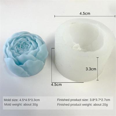 Large Peony Flower Silicone Mold Handmade 3D Aromatherapy Plaster Glue Mold Jewelry Candle Souvenir Mold