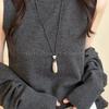 Simple Oval Pendant Necklace Individual Cold Wind Sweater Chain Design Sense Jewelry