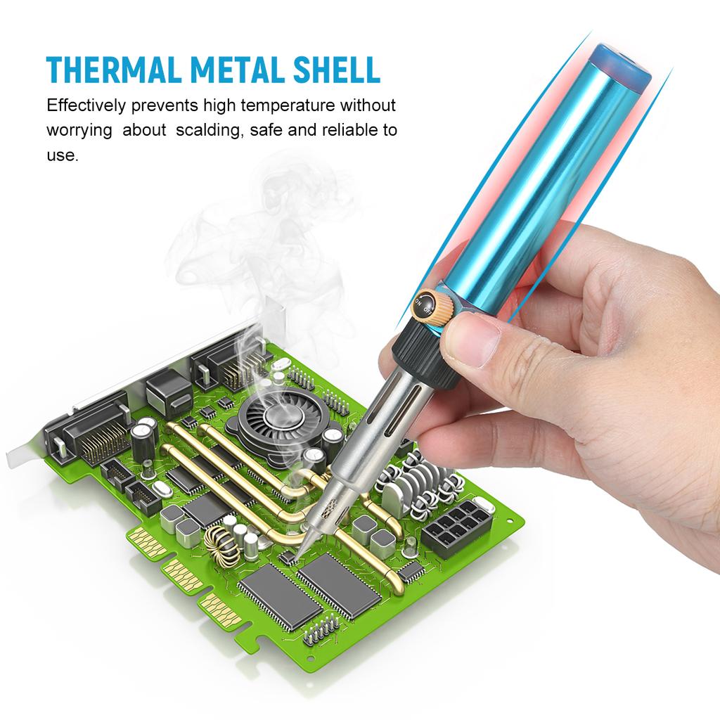 Portable Gas Soldering Iron Butane Soldering Iron Welding Torch Tool with Adjustable Flame 2370 Fahrenheit  High Temp