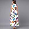 Plus Size Sleeveless Crew Neck Dress Fresh Wild Blossom Print Flowy Knee Length Outfit