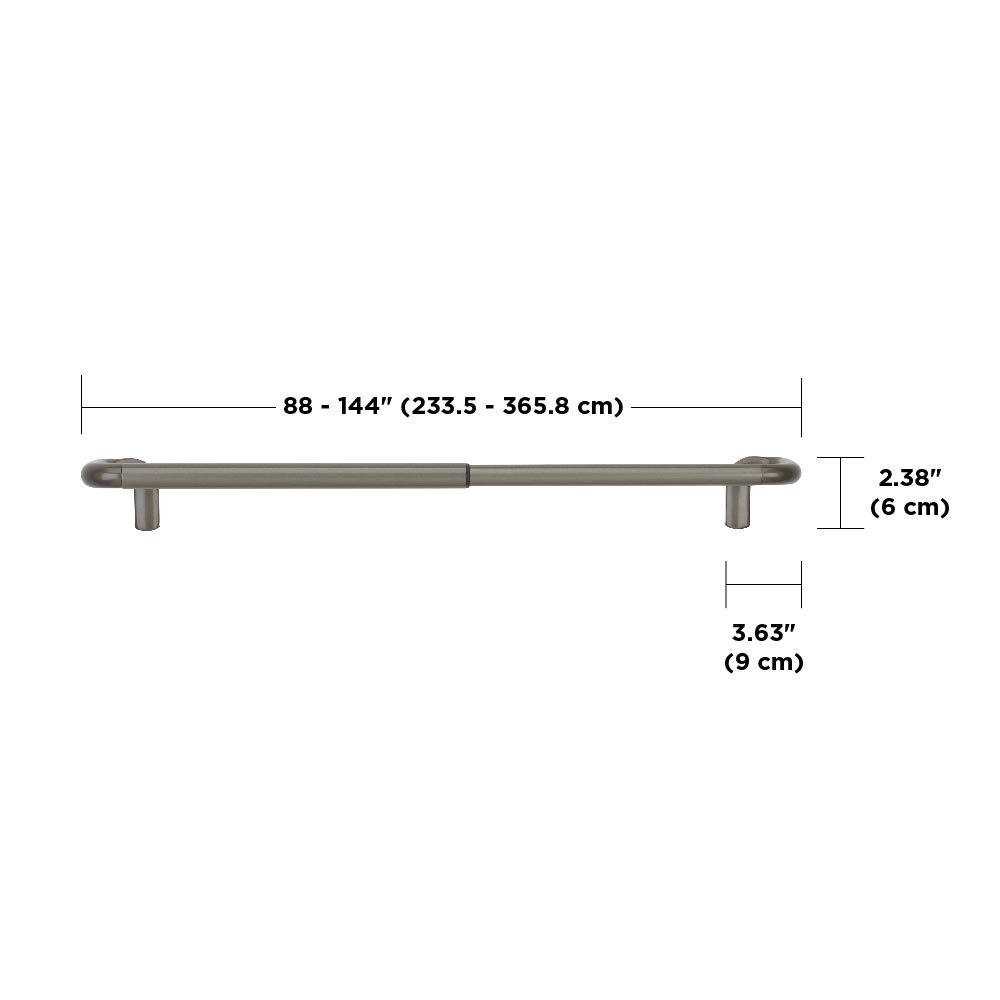 Umbra Single Curtain 2242738782 Rod, Steel, W2240-3660mm, Nickel, Twilight,