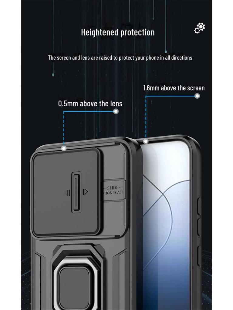 Xiaomi 14 Series Anti-Fall Lens Protection Case with Push Window