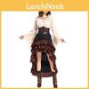 Game Themed Pirate Queen Costume With Ruffled Long Dress For Cosplay Enthusiasts