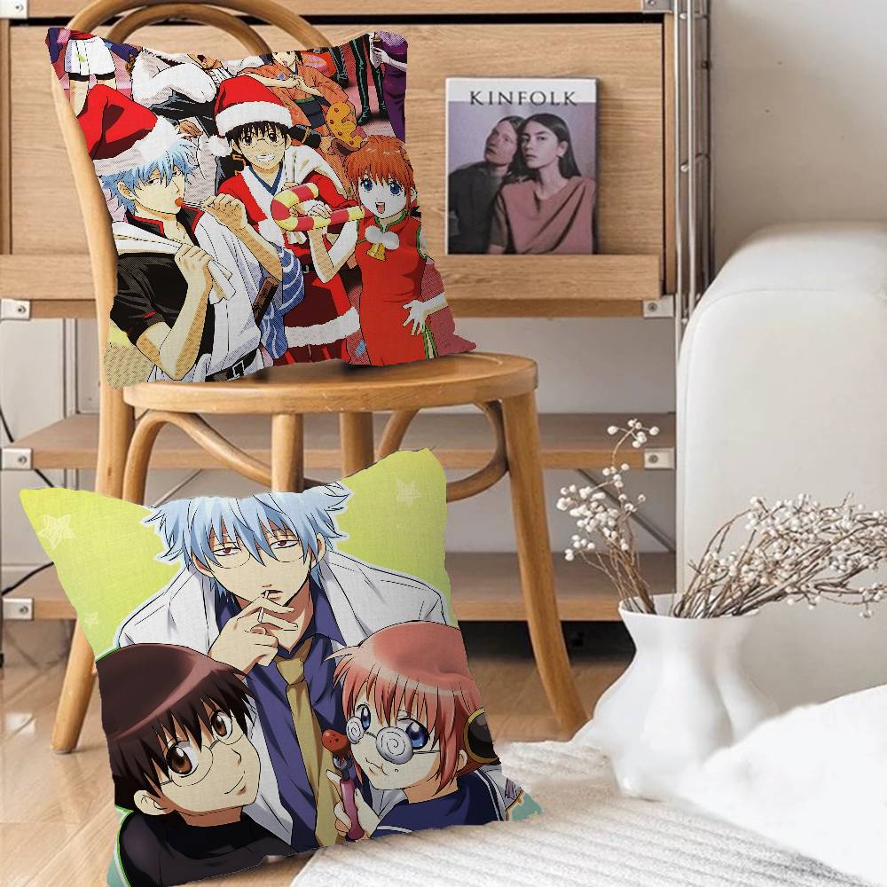 Anime G-GINTAMAS Pillow Case Removable Washable Cushion Cover – All-Season Soft Linen