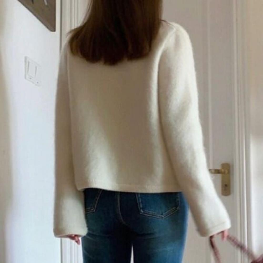 Navava Women Long Sleeve Knit Cardigan Round Neck Nc307