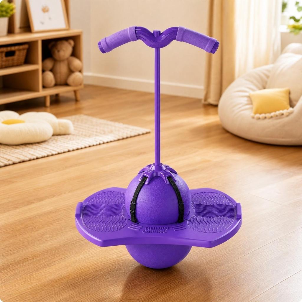 Robust Pogo Ball with Adjustable Handle Inflatable for Active Users, Kids,