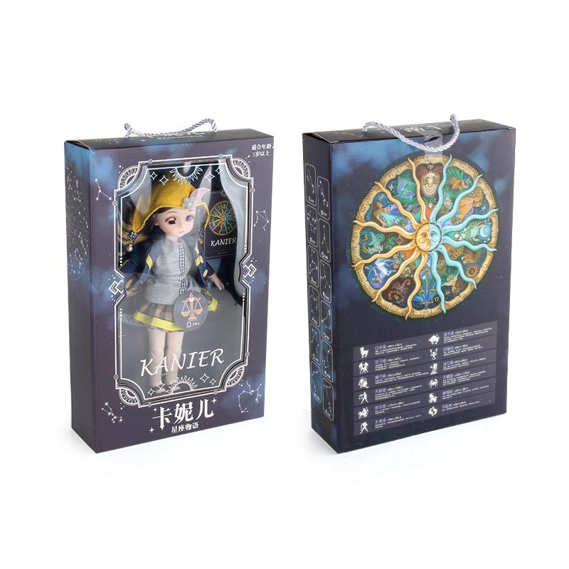 Muñeca de Vinilo Constelación Niña Juguete 13 Articulaciones Vestir Muñeca Libra Princesa Caja de Regalo Grande