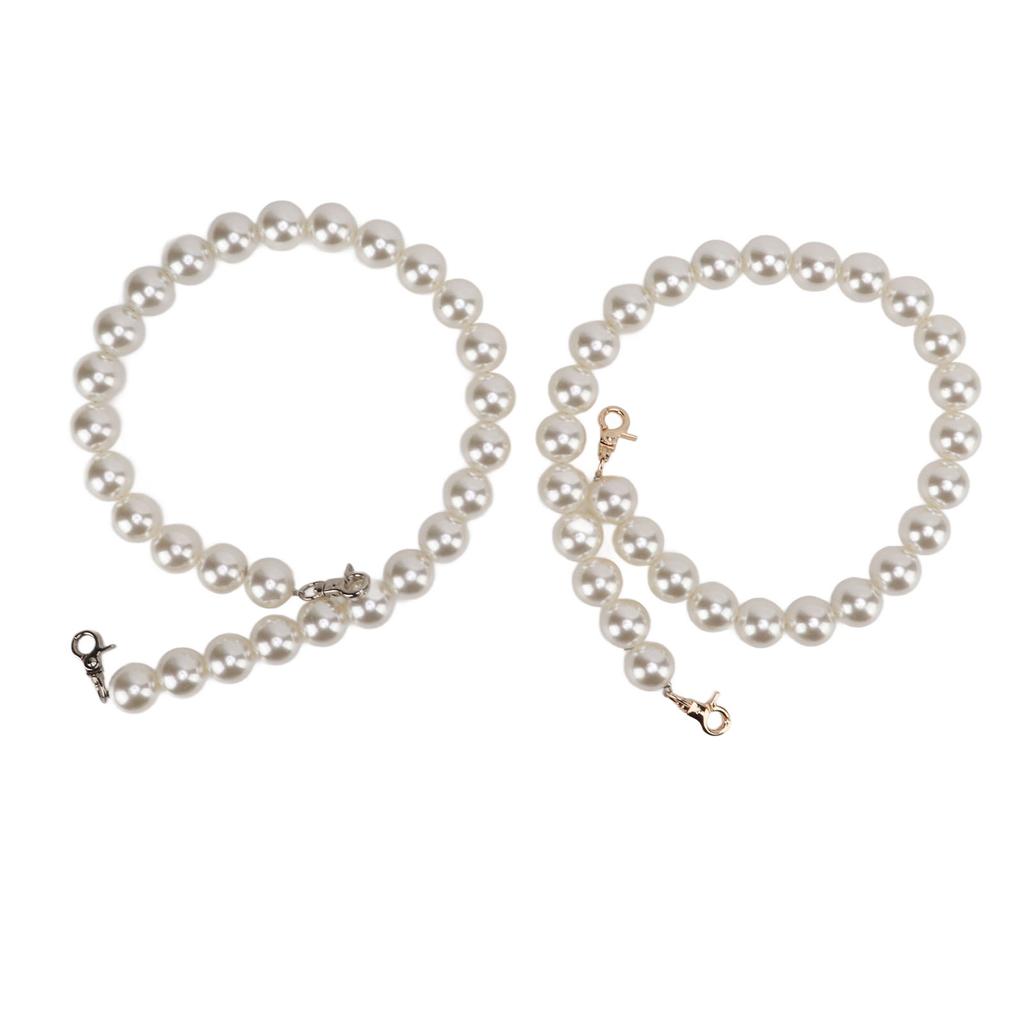 2Pcs Pearl Bead Bag Chain 60cm Workmanship Easily Install Detachable Bag Chain Accessories for