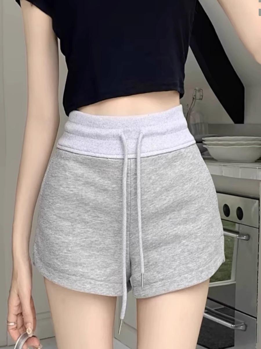 

Women s Gray High-Waist A-line Sport Shorts - Slimming Casual Autumn 2024 S