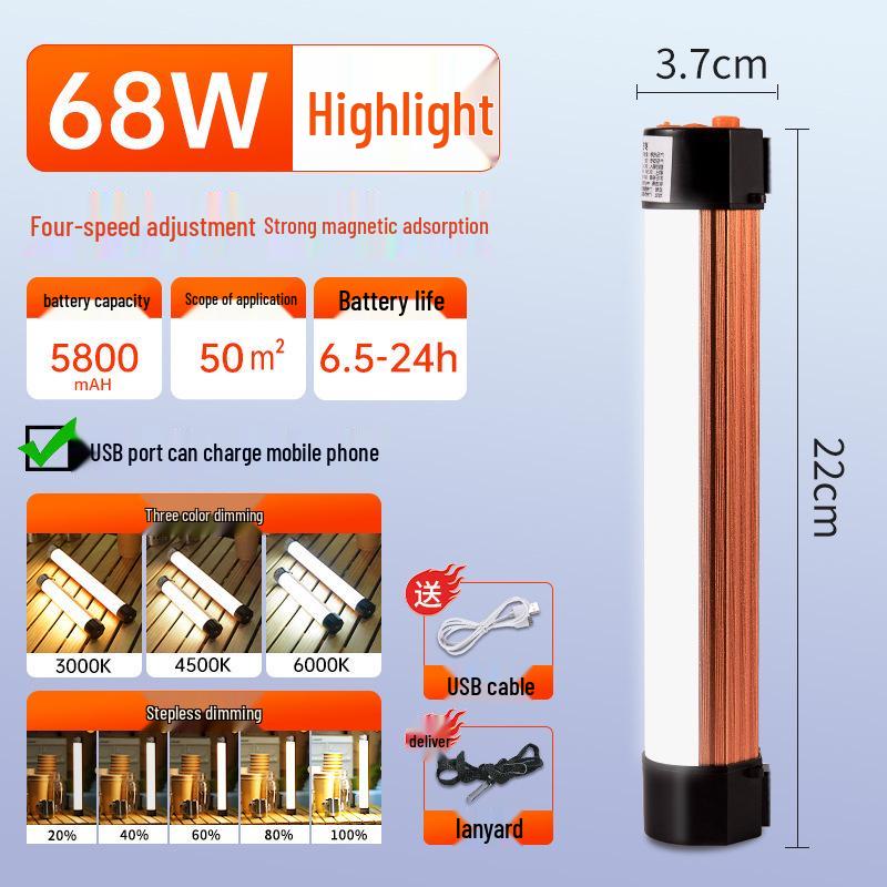 Wireless LED Rechargeable Magnetic Tube Light for Outdoor and Emergency Use