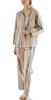 Euyqs Rayon Satin Long Sleeve Loungewear Size Women's Pajamas, Cardigan, (Striped/Colored, M)