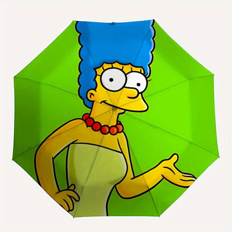 

1pc Marge SimpsonDesign Automatic Open/close Folding Umbrella - Compact Travel Umbrella, Heavy-Duty 8-Rib Construction