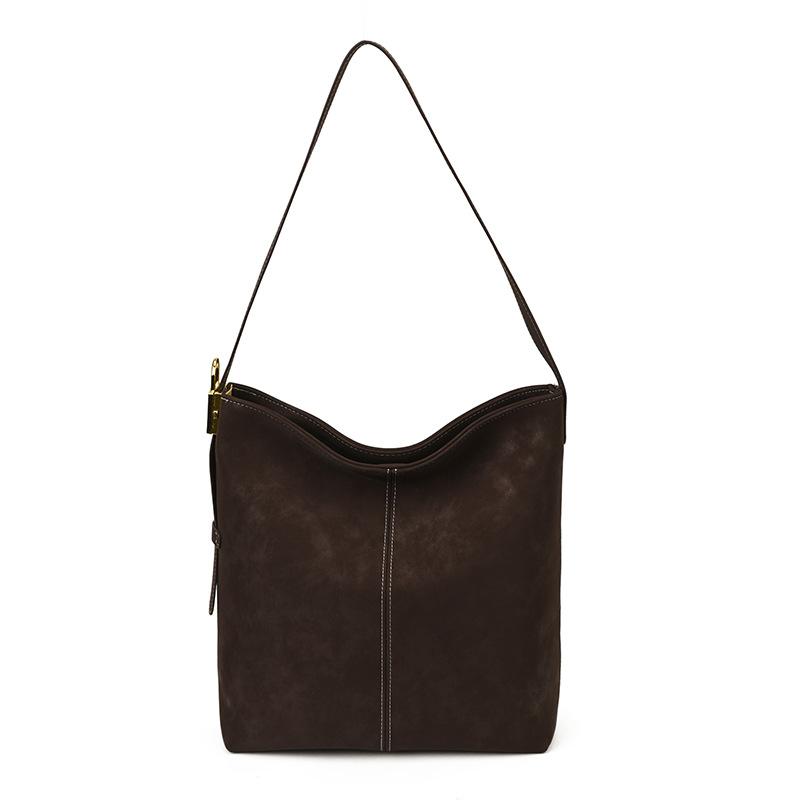 Large Capacity Bag Women's 2025 Autumn New Retro Broadband Shoulder Messenger Bag Fashionable Texture Commuter Bucket Bag