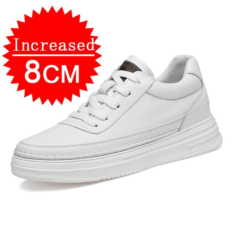 

Мужская повседневная натуральная кожа, высота 4/6/8 см, модная, удобная, дышащая, спортивная обувь, кроссовки для бега, нескользящие, для отдыха 41